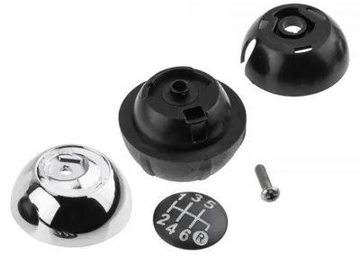 Produktbild von Schaltknauf Fiat 500 Abarth 2007- Chrom Silber-Schwarz Kappe-6 Gang 55344048