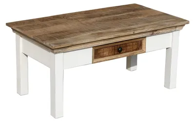 Produktbild von Couchtisch 100x40cm 'Nizza' Mango weiß natur