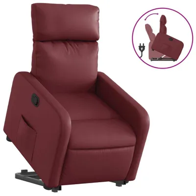 Produktbild von vidaXL Relaxsessel mit Aufstehhilfe Weinrot Kunstleder