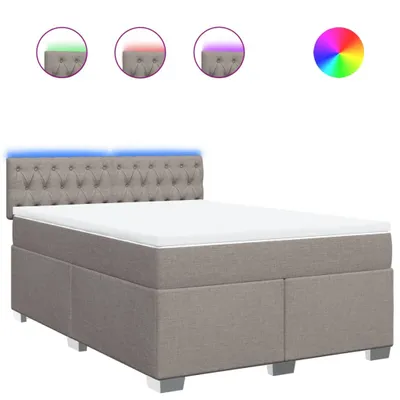 Produktbild von Boxspringbett mit Matratze Taupe 140x200 cm Stoff