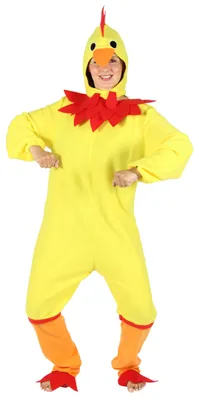 Produktbild von gelbes Hühnerkostüm Huhn für Erwachsene, Größe:XL