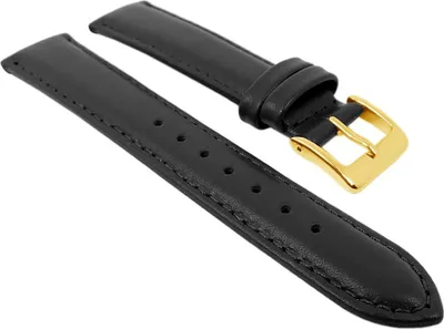 Produktbild von Uhrenarmband Seidenkalb Leder schwarz Herzog 26712G, Stegbreite:14mm
