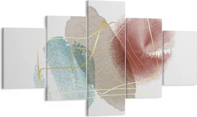 Produktbild von Bild auf Leinwand - Leinwandbild - 5 Teile - Form Figur Abstraktion - 125x70cm - Wand Bild - Wanddeko - Wandbilder - Leinwanddruck - Bilder - Wanddekoration - Leinwand bilder - EA125x70-5057