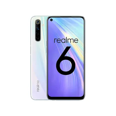 Produktbild von realme 6, 16,5 cm (6.5"), 4 GB, 64 GB, 64 MP, Android 10, Weiß
