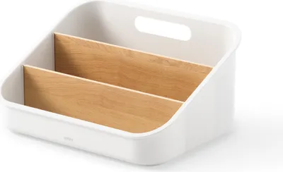 Immagine prodotto di Organizer per pacchetti bianco/naturale con 3 livelli e divisori