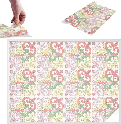 Obrázek produktu pro Fólie na ochranu soukromí - 146x200 cm - barevné sklo / vitrážový vzor - neprůhledná a dekorativní - samolepicí dekorativní skleněná fólie - ochrana proti UV záření, snadná instalace - květinový dekor
