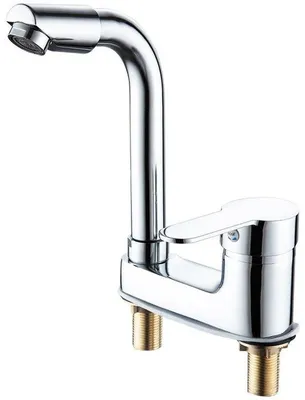 Immagine prodotto di Rubinetto doppio per bagno con due uscite, per lavabo, acqua calda e fredda.
