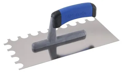 Image de Truelle Levior en acier inoxydable à dents demi-rondes 130 x 270 mm, dents 20 x 15 mm g-1 0463