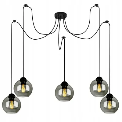 Produktbild von Deckenlampe Pendellampe Kugel Schwarz Grau Weiß (N100-DP5)