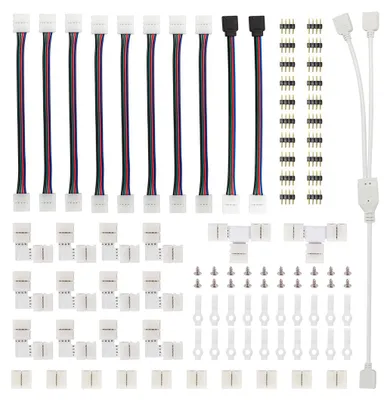 Image de 95pcs 5050 LED Kit de connexion de bande, T-forme & L-forme Strip Jumper, connecteur LED, connexion de câble, outil de borne de connexion