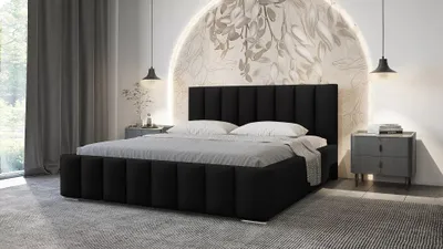 Produktbild von Elegantes Polsterbett 140x200 MADALENA - schwarz