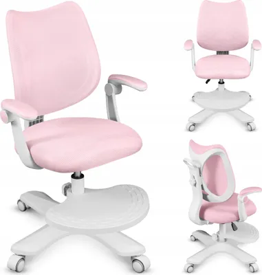 Zdjęcie produktu dla Mark Adler Junior 4.6 Pink| Krzesło do biurka dla dzieci Ergonomiczne krzesło obrotowe, regulowana głębokość siedziska | Regulowane podłokietniki