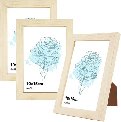Produktbild von Bilderrahmen 3er-Set 10x15 cm, Holz, Wanddekoration, für Fotocollage