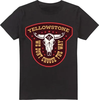 Produktbild von Yellowstone - "We Don´t Choose The Way" T-Shirt für Herren/Damen Uni TV19870 (XL) (Militärgrün/Weiß/Gelb)