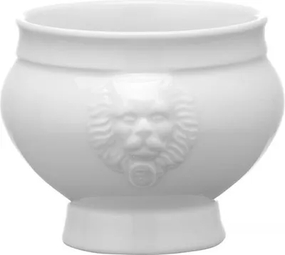 Produktbild von 48x Suppenschüssel / Suppentasse Löwenkopf, Porzellan, weiß, 0,25L, Ø 12 cm