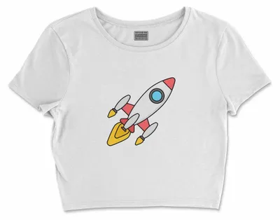 Immagine prodotto di Bona Basics, T-shirt crop basic stampato, donna, 100% cotone, bianco, casual
