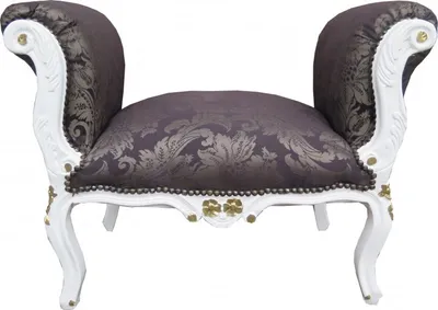 Immagine prodotto di Casa Padrino Sgabello barocco sgabello nero fantasia / bianco / oro - Panca Mobili Panca
