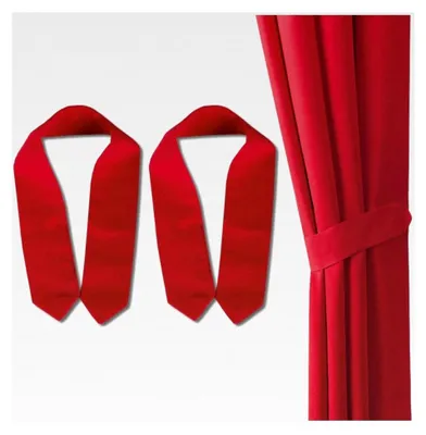 Produktbild von 2er Set Dekoschal mit Schlaufe, inklusive Raffhalter und Haken, rot in 140x145 cm