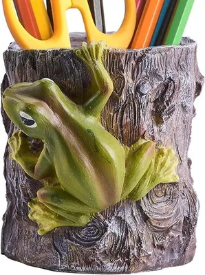Immagine prodotto di Portapenne creativo Hars-Kikker con decorazioni a forma di vaso da fiori.
