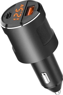 Immagine prodotto di Caricabatterie da auto Qc3.0+pd ad alta potenza per veicoli 65w con display digitale a due porte nero