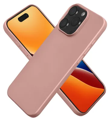 Produktbild von kwmobile Handyhülle für Apple iPhone 16 Pro Max Hülle - Silikon Case metallisch schimmernd - Schutzhülle Cover - Metallic Rosegold