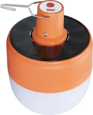 Zdjęcie produktu dla Avizar, lampa solarna 10 W, ładowalna, z haczykiem, 5 trybów LED, pomarańczowa