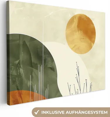 Obrázek produktu pro OneMillionCanvasses® - Plátna - Abstraktní - Krajina - Slunce - umění, nástěnné dekorace, obrazy Obývací pokoj, 80x60cm