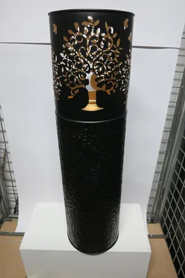 Image de Gilde Windlicht, zylindrisch, "Lebensbaum", Baummotiv, Metall, schwarz, VE 2, H. 60 cm, D. 17 cm Höhe: 60.00 cm Durchmesser: 17.00 cm 55015