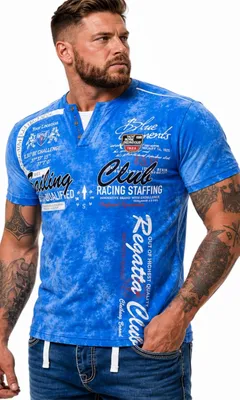 Produktbild von Herren T-Shirt | Sommershirt | Batik Optik | 2879 Royal Blau 3XL