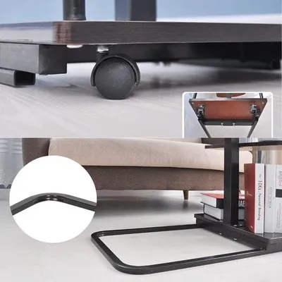 Produktbild von Verstellbarer Laptoptisch mit Rädern und 3-stufigem Lagerregal
