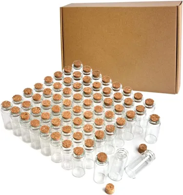 Produktbild von Glasminiaturflaschen 10 ml, 105 Stück, 22 x 50 mm, für Dekoration