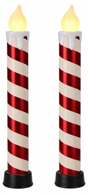 Produktbild von 2x LED Candy Kerze 83cm | Outdoor | XXL Zuckerstange beleuchtet | Weihnachtskerze mit Timer | Stabkerze Stimmungslicht für Weihnachten I Zuckerstangen LED Kerze