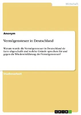 Produktbild von Vermögensteuer in Deutschland