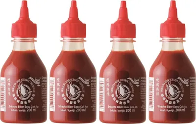 Produktbild von 4er-Pack FLYING GOOSE Sriracha (4x 200ml) | sehr scharfe Chilisauce | Superscharf