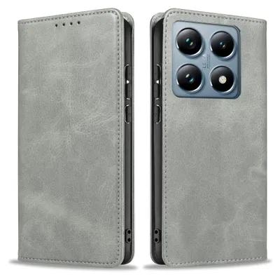 Produktbild von Handyhülle für Xiaomi 14T Pro Kunstleder Flip Cover Hülle Klapphülle Case Kartenfach Farbe: Grau