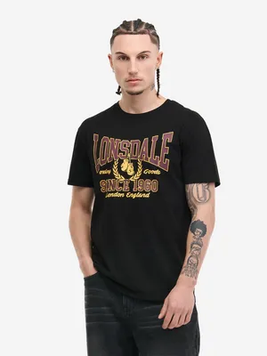 Produktbild von Lonsdale London T-Shirt Herren AYCLIFFE schwarz Streetwear 100% Baumwolle XL