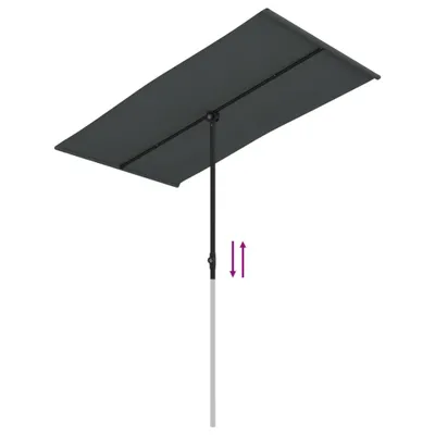 Obrázek produktu pro vidaXL Slunečník s hliníkovou tyčí 180x110 cm antracitový