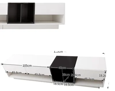 Zdjęcie produktu dla Szafka pod telewizor, nowoczesny design, dużo miejsca do przechowywania, BIAŁA