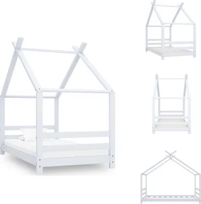 Zdjęcie produktu dla vidaXL Rama łóżka dziecięcego biała sosna 80x160 cm - Łóżka dla dzieci i niemowląt