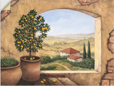 Produktbild von ARTland Wandbild, selbstklebend Fenster in der Toskana Größe: 80x60 cm