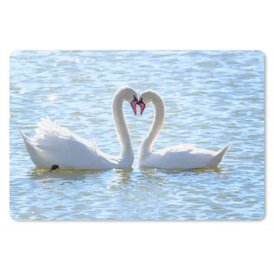 Produktbild von MuchoWow® Mauspad Mousepad Vögel - Schwan - Wasser - Liebe - Sonne 27x18 cm - Mousepads - Maus Mat - Pad - Mausunterlage - Büroartikel - Desk Matten