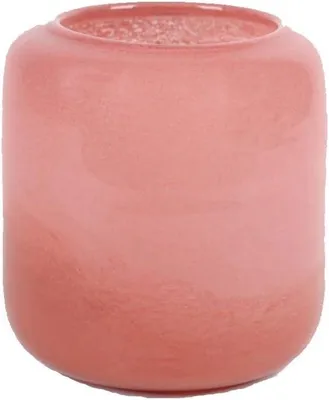 Imagen del producto de Jarrón de vidrio rojo, diámetro 20 cm, altura 19 cm, para decoración