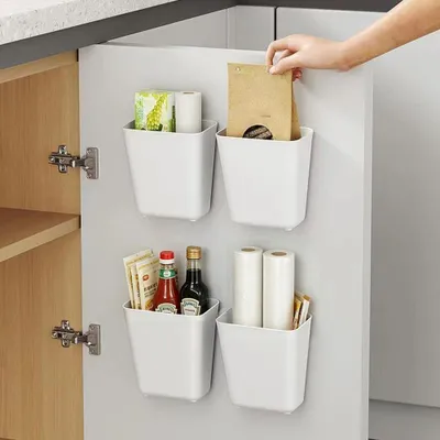 Image de Boîtes de rangement - Lot de 4 - Plastique - Sans perçage