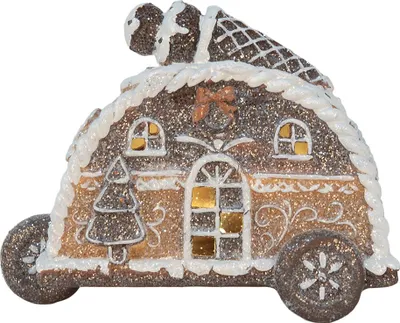 Produktbild von Clayre & Eef Dekoratives Haus mit LED 21x11x16 cm Braun Kunststoff