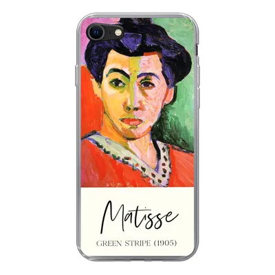 Produktbild von MuchoWow® Handyhülle Schutzhülle Hülle für iPhone SE 2020 Matisse - Grüner Streifen (1905) - Alte Meister Silikon Softcase Handy Hülle - Kartenbesitzer