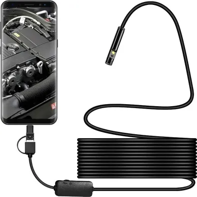Obrázek produktu pro Inskam Y101 USB-C/USB endoskop 8mm, 1200p, duální kamera, pevný kabel o délce 10m