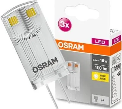 Zdjęcie produktu dla OSRAM LED Stift 0,9W/827 G4 100lm 3er 10 Stück Verkaufseinheit 350696 4058075449985