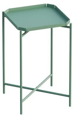 Grüner Metall-Kaffeetisch, 46x56x46 cm, modern, leicht