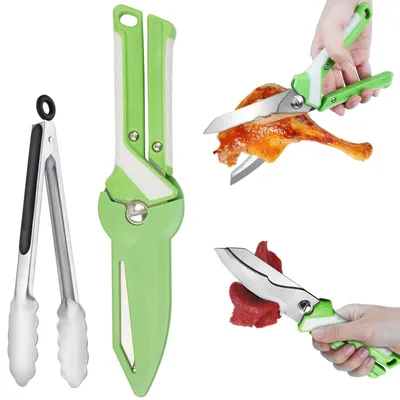 2-in-1 Küchenschere, abnehmbare Klinge, magnetisch, Edelstahl