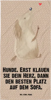 Produktbild von Mr. & Mrs. Panda Reisehandtuch Hund Liebe - Hundeglück - Geschenk, Handtuch, Sprüche, Großes Badehandtuch, Badelaken, Duschtuch, Herz, Strandtuch, Süß
